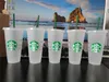 24oz Starbucks glitter mug Plastic Drinking Tumblers colorful cups with lid and straw Candy colors Reusable cold drinks cup flash Coffee beer mugs