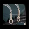 Fashion Ins Luxury Designer Diamond Zirconia Copper Chain Geometric Clip On Earrings For Woman Girls Gifts S925 Silver Post Lw8Uz Stud Zrpev