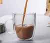 Tasses à café Double tasse en verre tasse transparence ménage vente en gros prix d'usine conception experte qualité dernier style statut d'origine