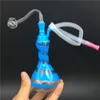 Ribbon Vaso Glass Oil Burner Bong Pequeno 10mm Feminino Grosso Pyrex Beaker Bongo Recycler Dab Rigs para fumar
