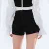 Sexy Patchwork Short For Women High Waist Velour Minimalist Solid Shorts Female Fashion Clothing Summer 210521