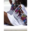 Skriv ut afrikanska klänningar för kvinnorvetement FEMME 2021 Loose Summer Dress Kläder Ladies Fashion Dashiki Afrika skjorta Etniska kläder