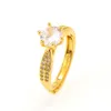 22K Fine Solid GOLD With Side Stones 18ct THAI BAHT G/F WIDE BAND ENGAGEMENT RING WOMEN Pave Full MICROPAVE 3.25 CT ROUND CUT CZ