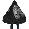 Os homens misturas de lãs Viking Estilo Manto Fehu Rune Raven Tattoo 3D Impresso Hoodie para Homens Mulheres Inverno Fleece Breaker Women Hood