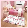 3D Pink Princess Carpet Kids Room Bedroom Cartoon Girl Area Rugs Nordic Living Large Home Decorative Floor Mat 210626