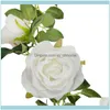 Dekorativa Blommor Kransar Festliga Tillbehör GardenArtificial Rose Flower Fake Vine Hängande Garland Ivy för Utomhus Bröllop Arch Garden Hom