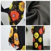 Sukienka jesienna czarny kwiatowy nadruk Flare Długie rękaw okrągły szyja swobodny afrykański zima sukienki dla kobiet 4xl 5xl 6xl Maxi