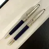 Limited edition Around the world in 80 days Dark Blue Rollerball pen Luxury Msk Writing Ballpoint pens stationery office school supplies with Serial Number
