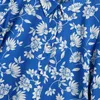 Yaz Kadın Çiçek Baskı Ruffled Hem Midi Gömlek Elbise Kadın Fener Kollu Giyim Rahat Lady Gevşek Vestido D7618 210430