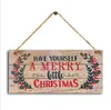 Christmas New Year Door Hanging Sign Wooden Xmas Tree Ornament Home Pendant Decorations Party Supplies BT6702