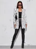 Cartoon Beauty Face Print Blazer bianco Giacca da donna High Street Fashion 2021Primavera Plus Size Elegante cappotto da donna American Stylish X0721