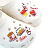 moq 100pcs hamburger di pollo fritto cola croc JIBZ 2D gomma morbida decorazioni per scarpe accessori zoccolo fibbie per scarpe charms per bambini bomboniere sandali bigiotteria