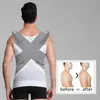 Men Body Shaper Slimming Waist Vest Posture Undershirt Control Chest Trainer Tops Sleeveless