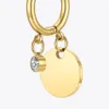 ENFASHION Glatte Münze Baumelnde Ohrringe Für Frauen Gold Farbe Zirkon Ohrringe Edelstahl Mode Schmuck Kolczyki E211262