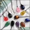 Et arts, artisanat cadeaux maison jardin complet variété cristal naturel quartz brut poli arts reiki guérison chakra pendentif en forme de goutte ovale