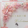 装飾的な花の花輪ピンクのシリーズの結婚式の花の取り決め人工列テーブルロードリードTステージ背景コーナーの花のボール監護