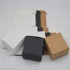 Petite boîte en papier kraft, boîte à savon faite à la main en carton marron, boîte-cadeau en papier artisanal blanc, boîte à bijoux d'emballage noir 210724