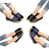 Fabriksförsäljning kvinnor espadrilles skor våren fall mode damer casual flat heel real soft äkta läder loafers slip-on platform säsonger klänning sko