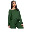 Womens Two Piece Pants Sets Fashion Trend Long Sleeve Round Neck Drawstring Trousers Casual Tracksuits Designer Female Loose 2Pcs Suits