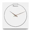 Orologi da parete Nordic Modern Wooden Clock Soggiorno Creativo Simple Europa Silenzioso Quarzo fatto a mano MDF in legno Piazza sospeso White4570601