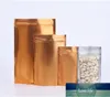 100 stks Clear Front Gold Terug Doorschijnend Zipper Tas Warmte Afdichting Plastic Huisdier Eten Noten Thee Koffie Spice Granen Gouden Pouches Fabriek Prijs Expert Design Quality