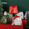 Stobag 50шт рождественские мероприятия праздновать бумажную коробку для конфеты печенье печенье упаковка год подарка украшения поставки детские душ 210602
