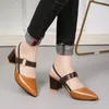 Kvinnor sommar nya spetsiga chunky sandaler skor stor storlek kvinnors mode kvinna skor