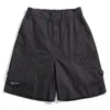 Hommes Cargo Designer Black Shorts Coton Mi-taille Longueur du genou Mode Multi-poche Ins Shorts lâches Vêtements coréens 210527