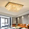 Luxury ceiling light fixture modern crystal chandelier interior decorative rectangle lighting for living room bedroom decoration