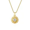 Collier pendentif fleur marguerite diamant plante chaîne en or Rose pour femmes filles bijoux de mode Will et Sandy