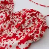 Sommer Boho Red Heart Print Crop Frauen Sexy rückenfreies Cami Top Punk Streetwear Spaghetti Strap Tank Tops Koreanisch 210407