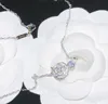 Luxe designer sieraden dames kettingen hangers camelia precieux diamant bloem dubbele letters C mode met originele doos Sterl1476348