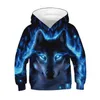 Boys Girls Wolf Patterning Hoodies Autumn Winter Teen Kids Animal Hoodie Infantil Toddler Boy Costumes Sweatshirt Clothing 220115