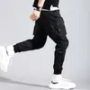Nouveaux hommes multi-poches Cargo sarouel Streetwear Hip Hop noir gris décontracté mâle Joggers pantalon mode Harajuku Punk pantalon X0723