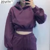 Kobiety Casual Casual Solid Color Sweatershirts Ladies Długi Rękaw Hem Elastyczne Krótkie Bluzy Marka Chic Topy H529 210420