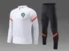 Marocko Men's Football Tracksuits Outdoor Running Training Suit Autumn and Winter Kids Soccer Home Kits Anpassade logo352s