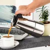 200/450ml Stainless Steel Coffee Pot Mocha Espresso Latte Percolator Coffee Maker with Electric stove Filter Drink Cafetiere 210330