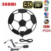 Antena de TV de Filme de 36dBi Pequeno com Amplificador de Sinal Home 1080p 4K Acessórios Adesivos Indoor HDTV Forma de Futebol Antenas Multi-direcionais