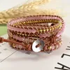 St0101 novo design feminino pulseiras natural rosa quartzo envoltório pulseira de couro fantasia artesanal femme boho pulseiras322f
