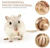 Lot de 5 jouets à mâcher pour hamster en bois naturel - Cloche d'exercice - Rouleau de soins des dents - Jouet molaire pour lapins, rats, gerbilles et autres petits animaux