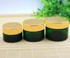 20g 30g 50g Packing Bottles green glass jar with black silver gold white lid cap cosmetic container stash storage 20ml 30ml 50ml