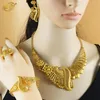 Earrings & Necklace XUHUANG African Gold Fine Jewellery Set Nigerian Bridal Wedding Flower Pattern Accessories Arab Women Jewelries Gifts