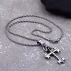 Colliers Punk avec pendentif crâne maléfique pour hommes, chaîne croisée en acier inoxydable, bijoux de motard gothiques, accessoires 5506183