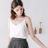 Korean Fashion Silk Women Tops Woman Satin Camis V-neck Tank Plus Size Sleeveless White Halter 3XL 210427