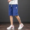 Plus storlek sommar korta män knä-längd casual byxor solid bomull rak bermuda baggy cargo shorts 6xl 7xl 8xl 210716