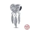 925 Sterling Silver Charms w kształcie serca Fit Oryginalna bransoletka Pandora Charms DIY Kobiety Biżuteria Prezent