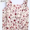 Kobiety Sweet Floral Print Bow Miązany Pasek Szeroki Nogi Spodnie Kombinezony Chic Lady Elastyczna Wysoka Talia Dorywczo Slim Pacy DS8307 210416