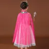 Benli White Girl Princess Party Kostuum Trekkoord Sequin Tulle Cape Cloaks Halloween Dress Up Mantle voor Performance Q0716