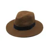 Zomer unisex lint zon hoeden casual vakantie panama topper strohoed vrouwen strand jazz mannen cap opvouwbare chapeau