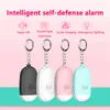 Personal Handy Alarm Safety Device Keychain USB Rechargeable Emergency Attack Anti-rape Self-defense Safety Alarm 130dB